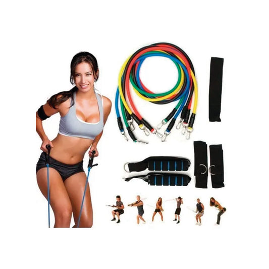 Set Bandas Elásticas De Resistencia 11 Piezas Latex Fitness