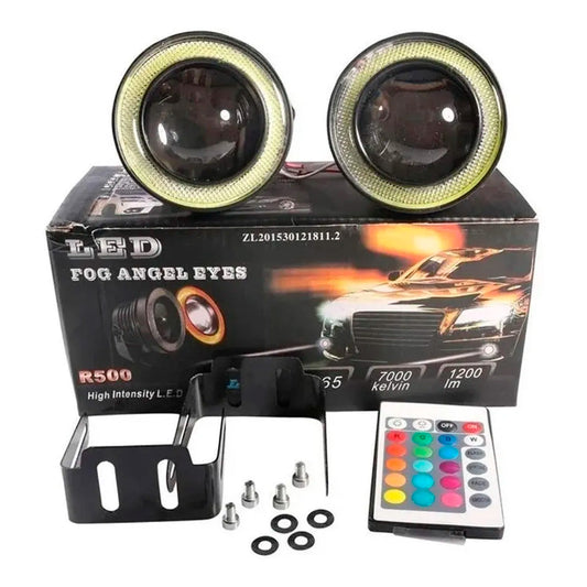 Pack 2 Focos Neblineros Led Ojos De Ángel Rgb + Control
