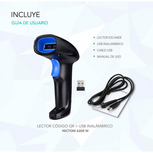 Lector Escáner De Código De Barras Inalámbrico 2.4g Pistola