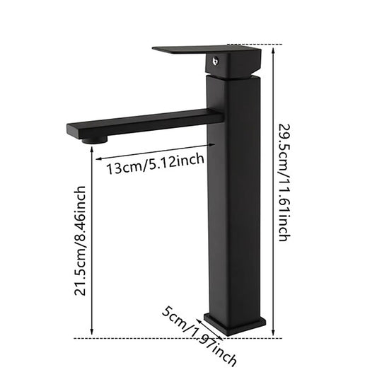 Llave Monomando Vanitorio Acero Inoxidable Negro Mate