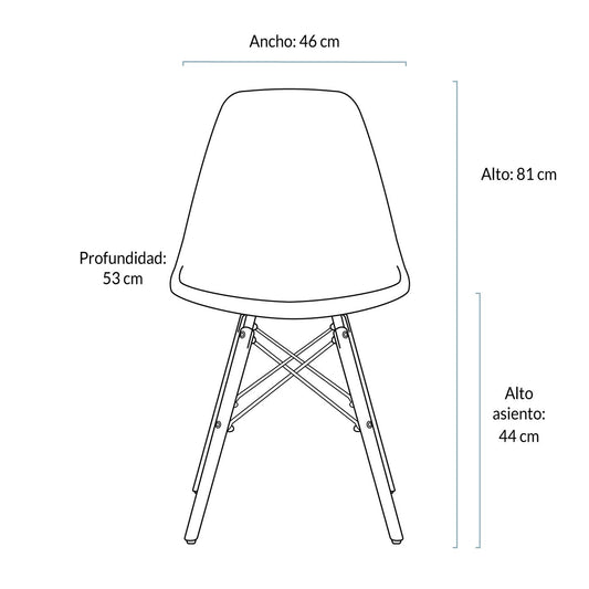 Silla Eames Paris Para Comedor Colores
