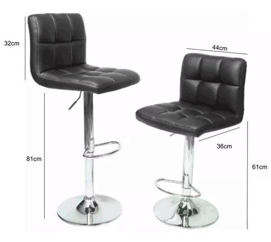 Pack X2 Sillas Bar Taburete Eco Cuero Elegante Con Pedestal