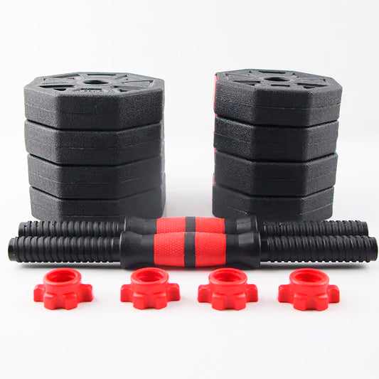Mancuernas Ajustables Set 10kg 3 En 1 + Barra + Kettlebell