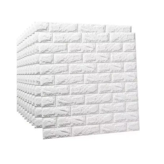 Pack 10 Lamina Papel Mural Autoadhesivo 3D Ladrillo 70x77