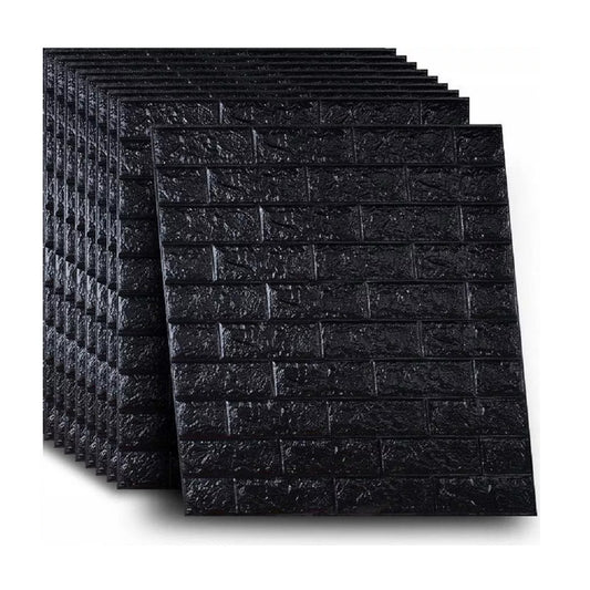 Pack 10 Lamina Papel Mural Autoadhesivo 3D Ladrillo 70x77