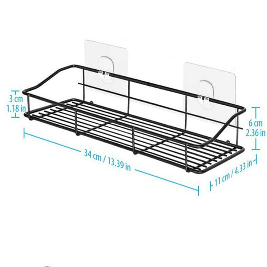 Organizador De Ducha Set X2 Repisa Baño Adhesivo Inoxidable Color Negro