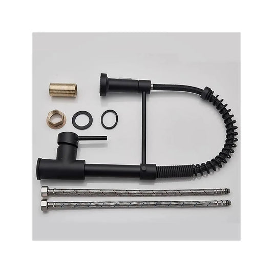 Llave Lavaplatos Negra Flexible ACERO INOXIDABLE GRIFO 360°