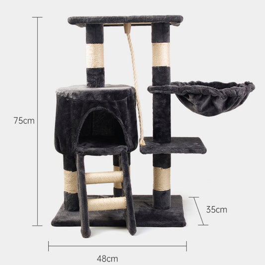 Rascador de Gatos 3 niveles + Casita y Hamaca MA10