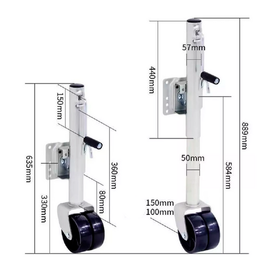 Pata Carro Arrastre Rueda Maniobrable Enganche