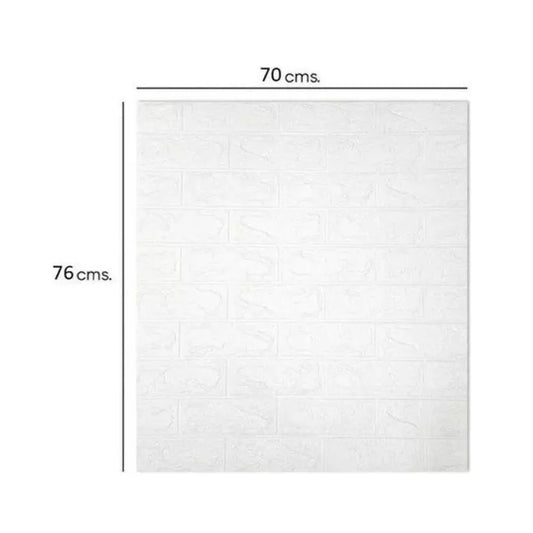 Pack 10 Lamina Papel Mural Autoadhesivo 3D Ladrillo 70x77