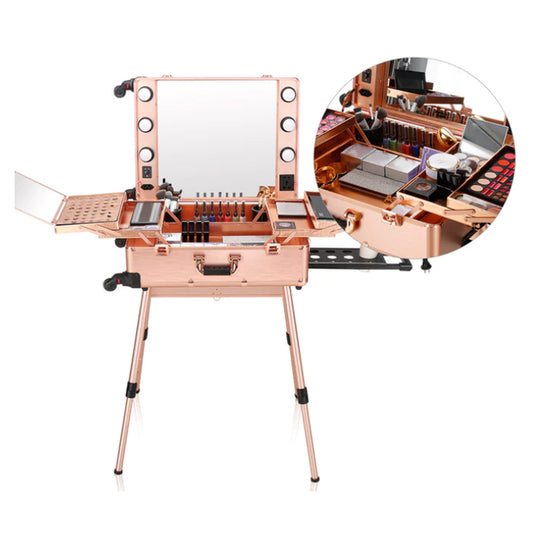 Maleta Profesional de Maquillaje con Luces Tamaño L