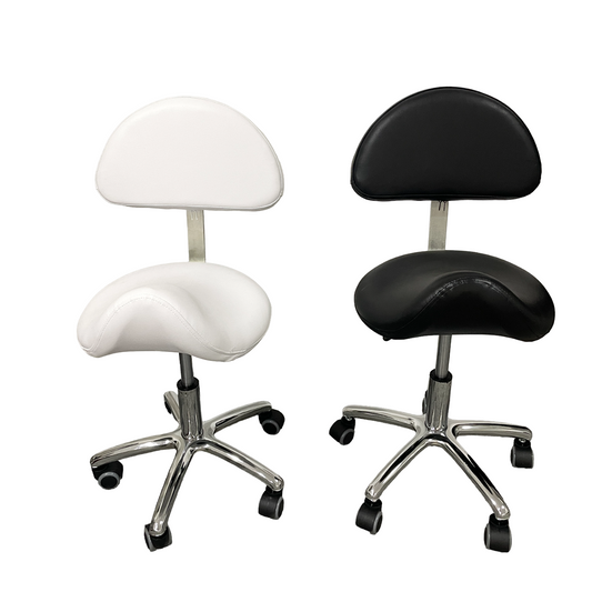 Piso taburete ergonómico con ruedas y respaldo