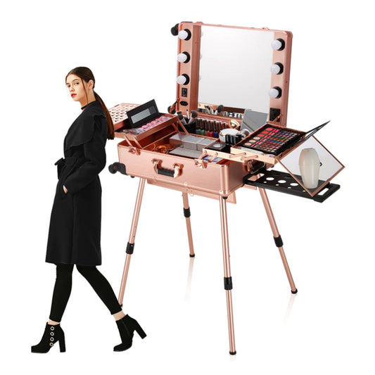 Maleta Profesional de Maquillaje con Luces Tamaño L