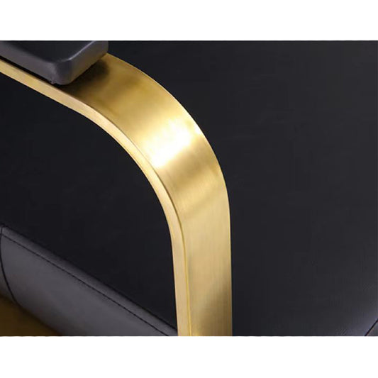 Silla de Barberia Moderna Ergonomica Negra con Dorado