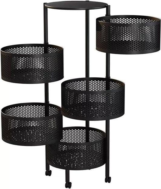 Organizador Carro Repisas Giratorias Multiuso De 5 Niveles