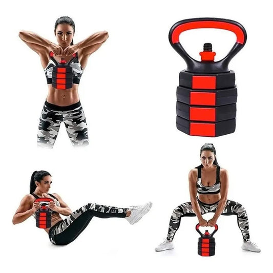 Set Mancuernas Ajustables 15kg 3 En 1 + Barra + Kettlebell