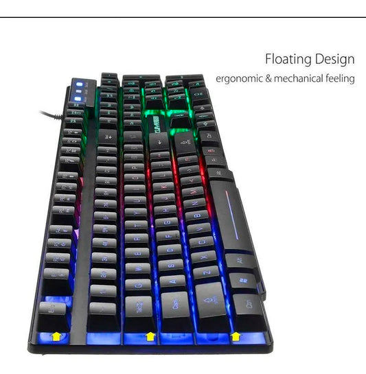 Teclado Gamer Simil Mecánico Usb Luces Led Calidad