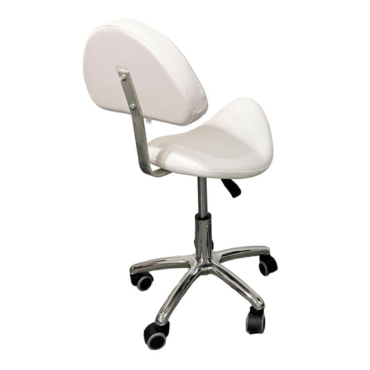 Piso taburete ergonómico con ruedas y respaldo