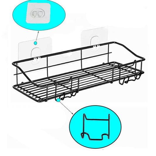 Organizador De Ducha Set X2 Repisa Baño Adhesivo Inoxidable Color Negro