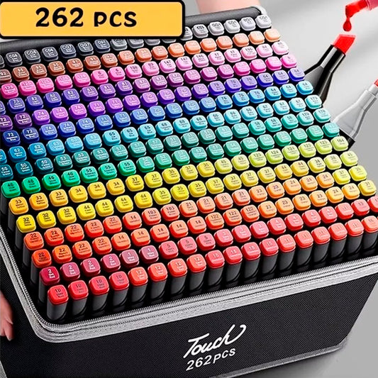 Marcadores 262 Lápices Colores Tipo Touch Doble Punta + bolso