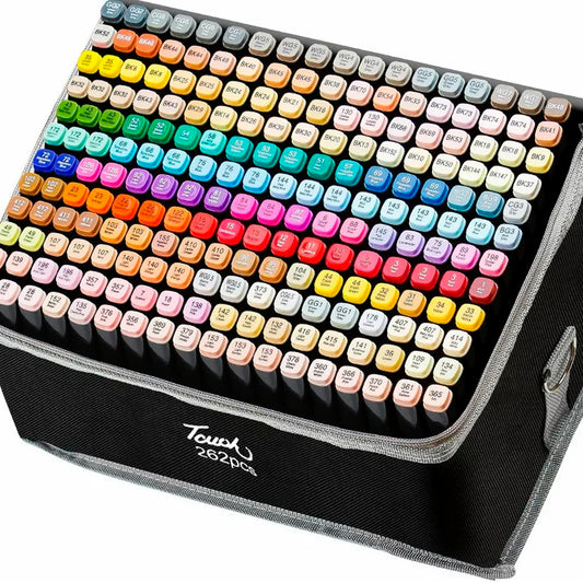 Marcadores 262 Lápices Colores Tipo Touch Doble Punta + bolso