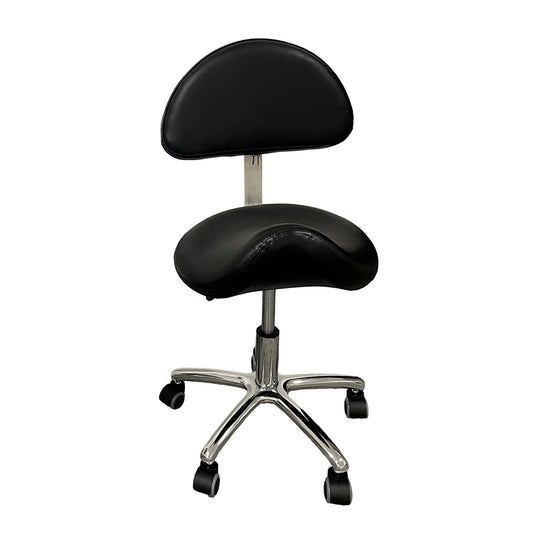 Piso taburete ergonómico con ruedas y respaldo