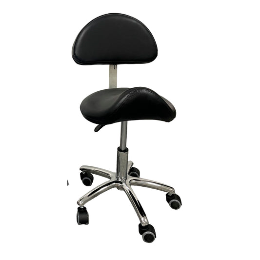 Piso taburete ergonómico con ruedas y respaldo