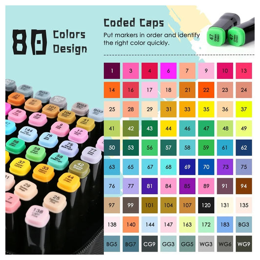 80 Lápices Marcadores Doble Touchfive