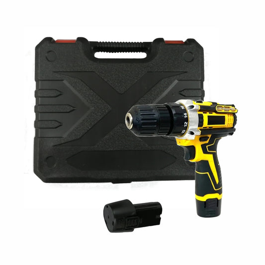 Taladro Inalambrico Destornillador 2 baterias + Accesorios + Maleta