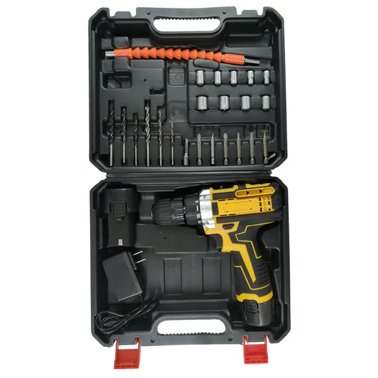 Taladro Inalambrico Destornillador 2 baterias + Accesorios + Maleta