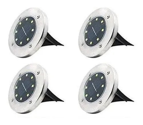 Pack 4 Luz Solar 8 Led Con Estaca Exterior Tierra Jardín