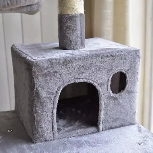 Rascador Gatos Tipo Torre 170cm + Hamaca Arbol Terciopelo