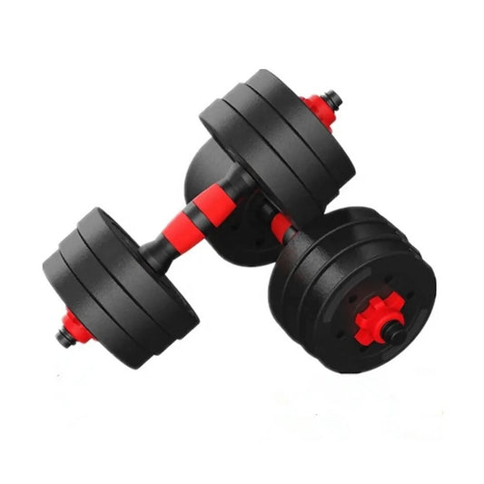 Set De Mancuernas 10kg Barra Armable Ajustable Profesional