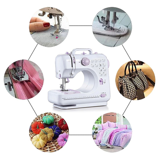 Máquina Coser Overlock Portátil Pedal Eléctrica 12 Puntos