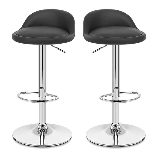 Pack X2 Silla Piso Bar Altura Regulable Taburete Respaldo