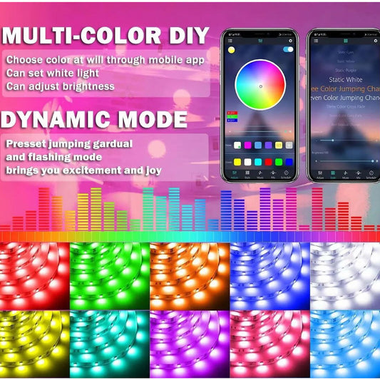 Tira De Luces Led Rrgb Bluetooth Músic 20 Metros LED