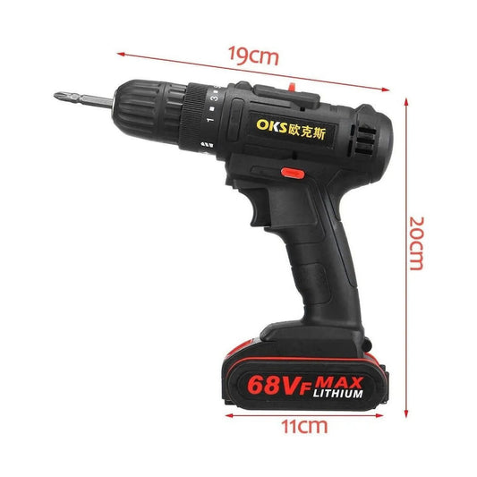 Taladro Atornillador 68v Inalambrico 2 Velocidades + batería