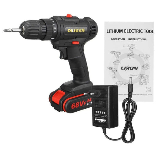 Taladro Atornillador 68v Inalambrico 2 Velocidades + batería