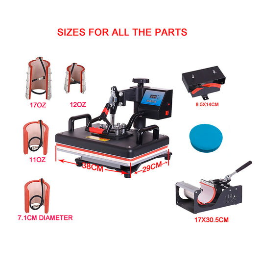 Máquina De Sublimación 8 En 1 Estampadora Sublimadora