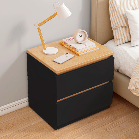 Velador con dos cajones 40x30x41cm Chic Home