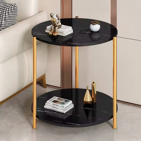 Mesa Lateral redonda diseño mármol 40cm Chic Home