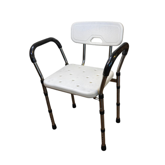 Silla para ducha con apoya brazos