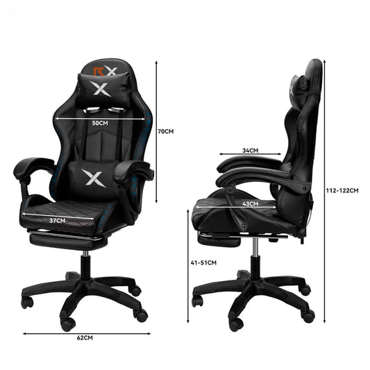 Silla Gamer Rgb Reclinable Con Masajeasdor Reposapiés Vidita Silla Gaming PC Videojuego Cuero Sintético Color Negro