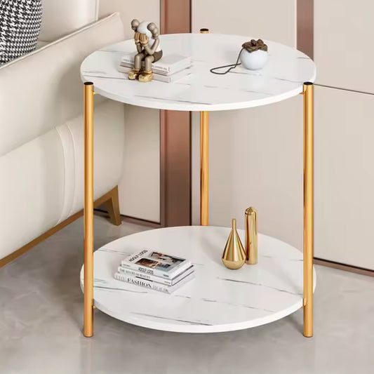 Mesa Lateral redonda diseño mármol 40cm Chic Home