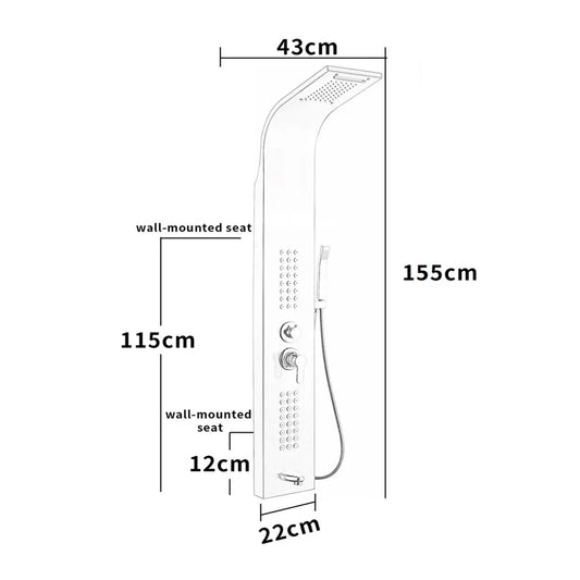 Columna para ducha 165x20cm cromado