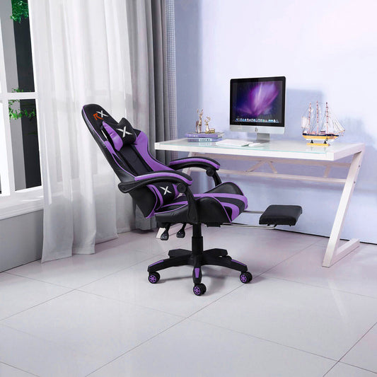Silla Gamer Ergonómica Reclinable Con Reposapiés Videojuego Silla Gaming Computador Pc Profesional