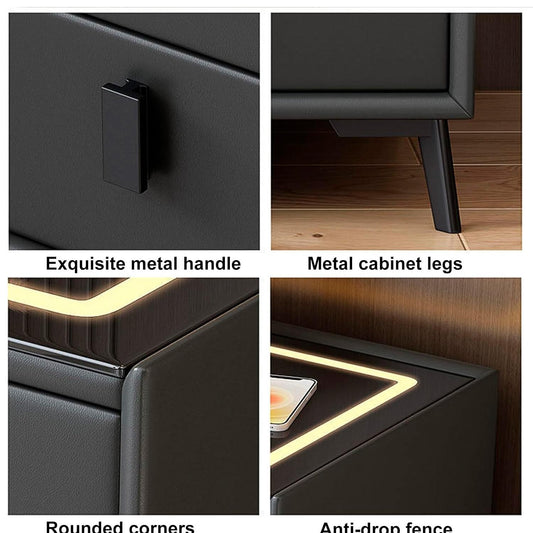 Velador con cargador inalambrico, LED y parlantes Chic Home