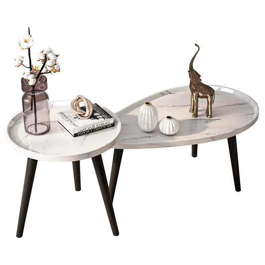 Juego de mesa de centro ovalada 80+50cm Chic Home