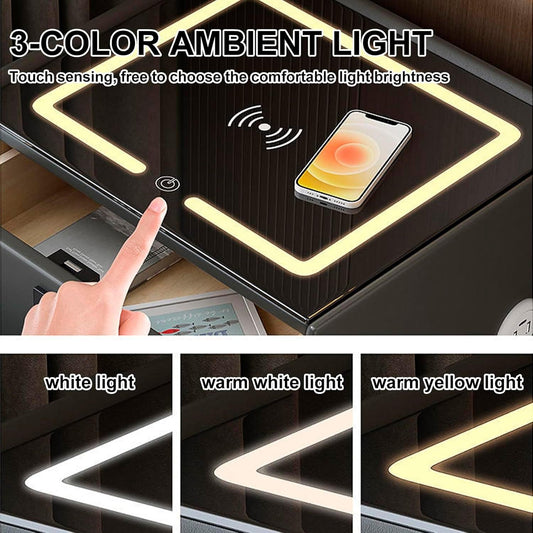 Velador con cargador inalambrico, LED y parlantes Chic Home