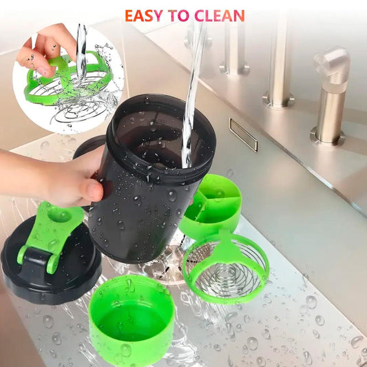 Vaso Shaker de Proteína 3 en 1 de 550 ml con Compartimientos Be Healthy